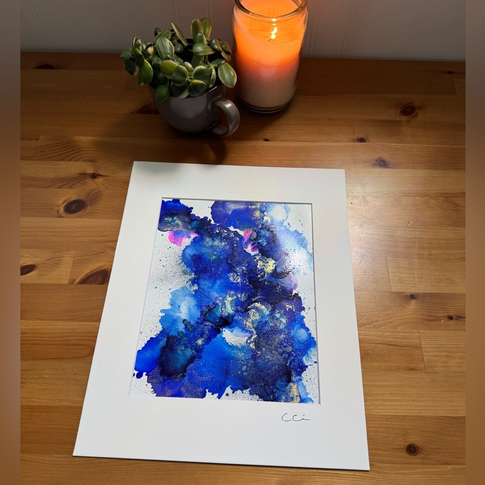 New Original Signed Artwork Alcohol Ink on Paper 223